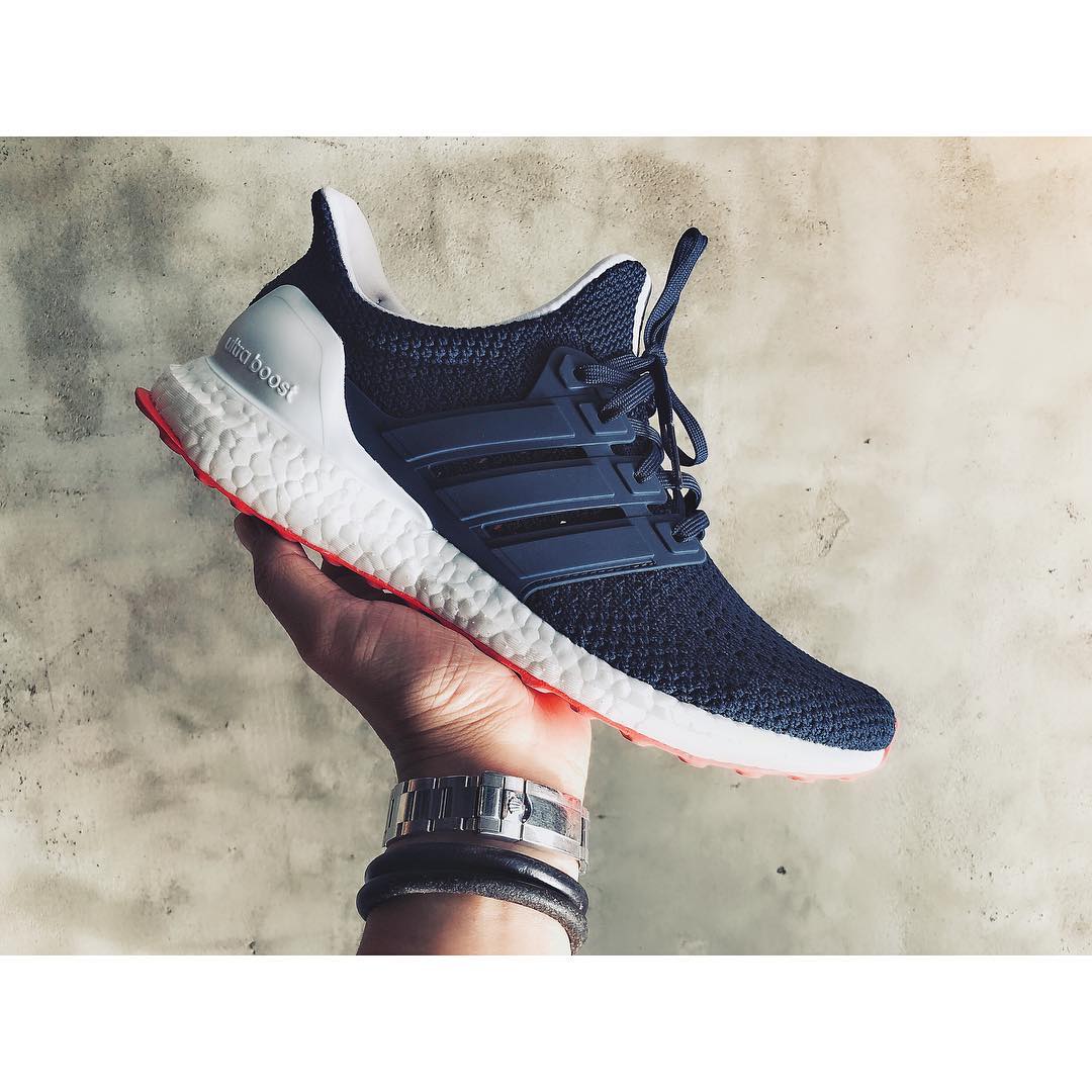 MiAdidas Ultra Boost Clima Collegiate Navy White Hi Res Red