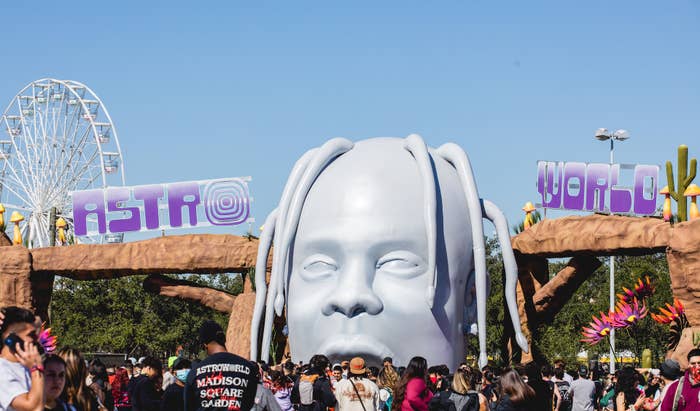 The front entrance of Travis Scott&#x27;s Astroworld Festival