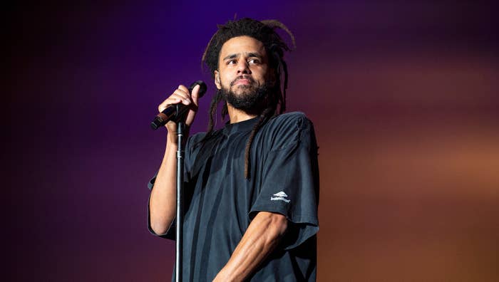 J Cole performs during 2022 Lollapalooza at Grant Park on July 30, 2022 in Chicago, Illinois