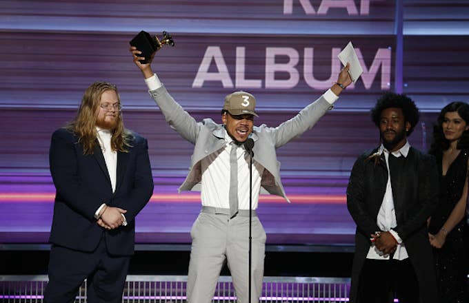 Chance The Rapper accepts the Grammy Award for Best Rap Album