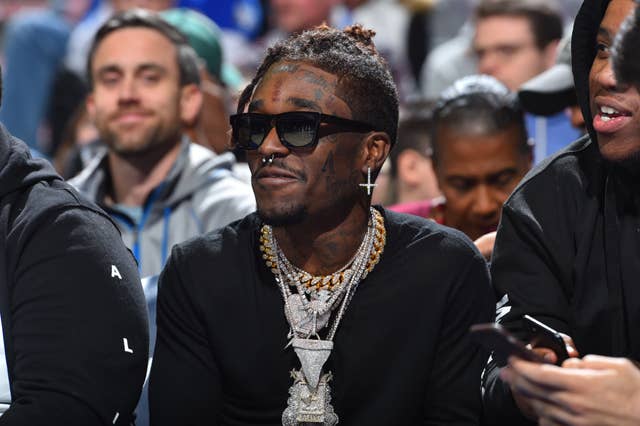 Lil Uzi Vert courtside at a 76ers game