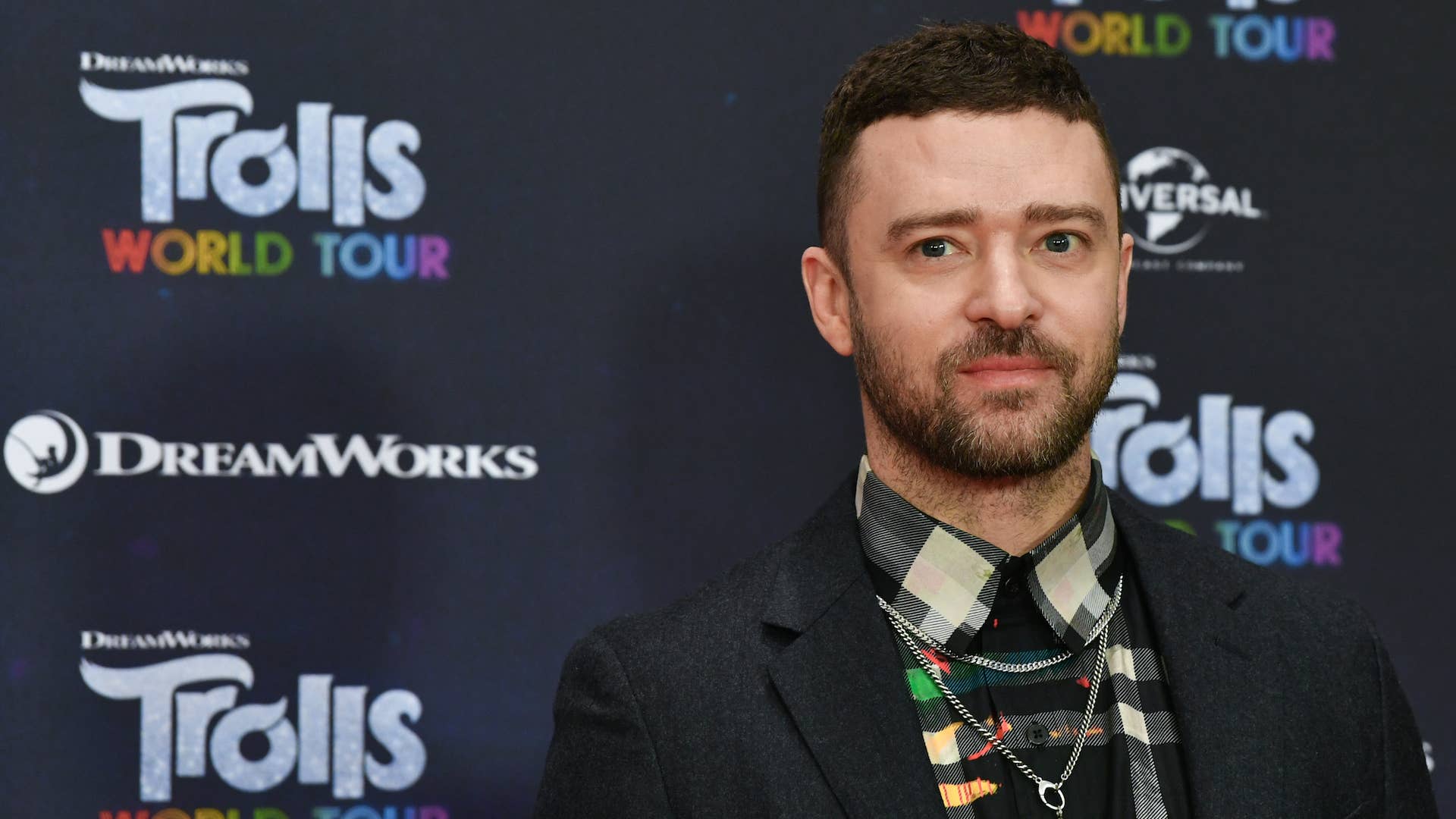 Justin Timberlake, actor and musician, is at the photo shoot for the movie "Trolls World Tour"