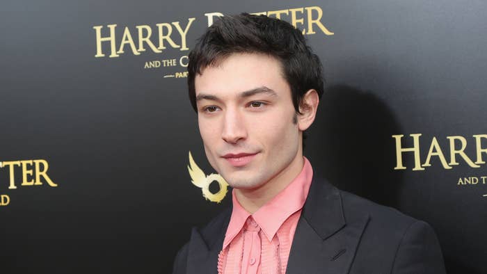 Ezra Miller poses at &quot;Harry Potter and The Cursed Child parts 1 &amp; 2&quot; opening night