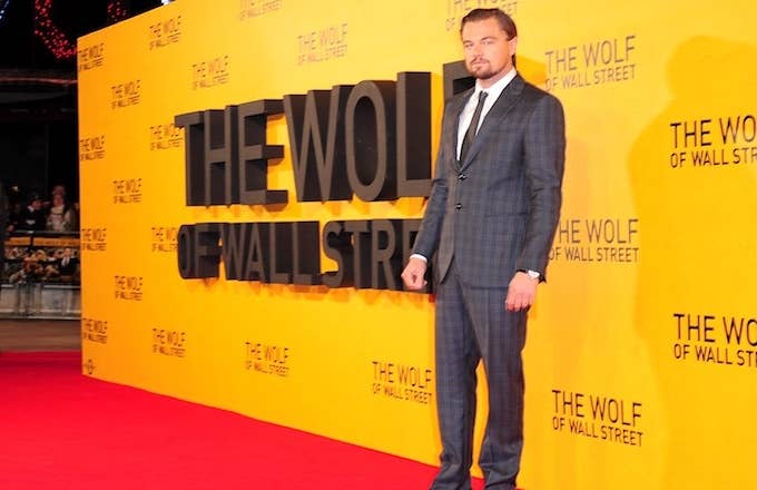 Leonardo DiCaprio arriving for the UK Premiere of The Wolf of Wall Street.