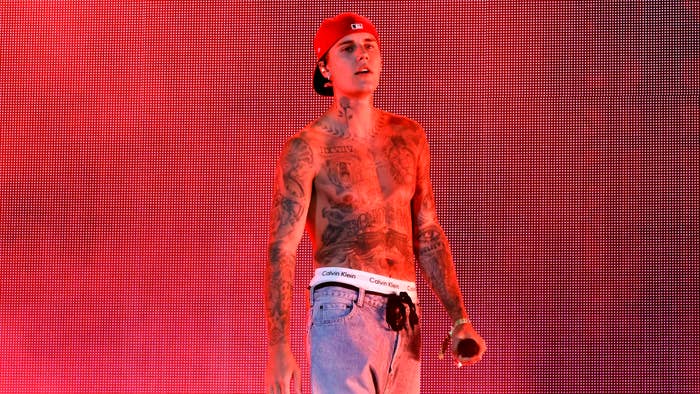 Justin Bieber performing at Coachella 2022