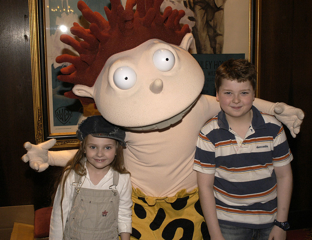 Kids with person in costume as Donnie from The Wild Thornberrys