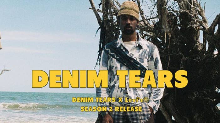 A flyer for a Denim Tears project is shown