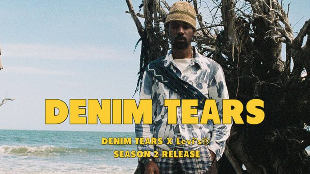 A flyer for a Denim Tears project is shown