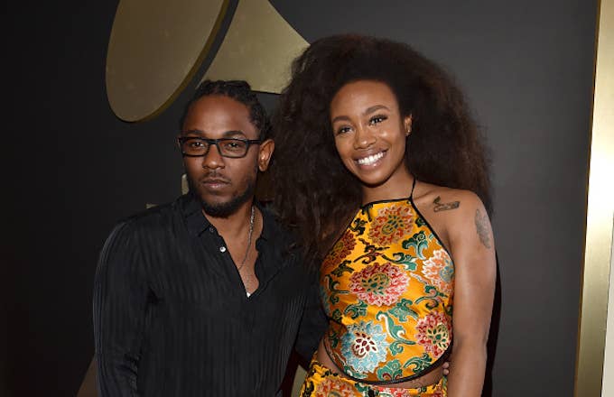 Kendrick Lamar and SZA attend The 58th GRAMMY Awards
