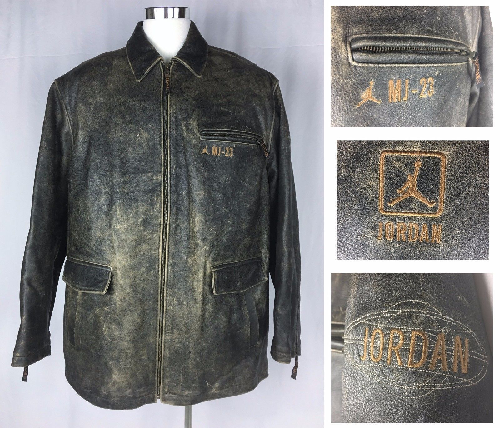 Jordan Brand Distressed Leather Jacket