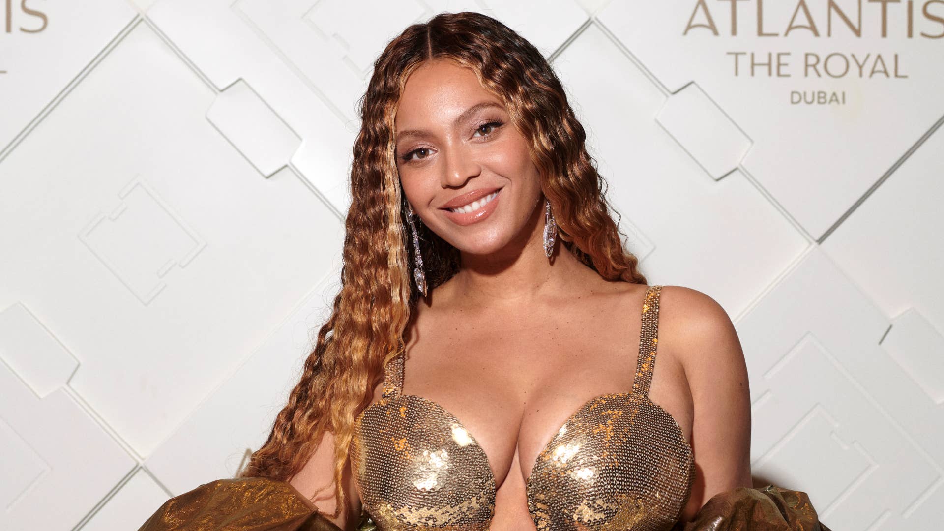 Beyonce is seen on a red carpet
