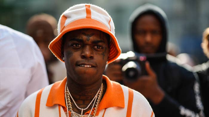 Kodak Black photographed during Paris Fashion Week.