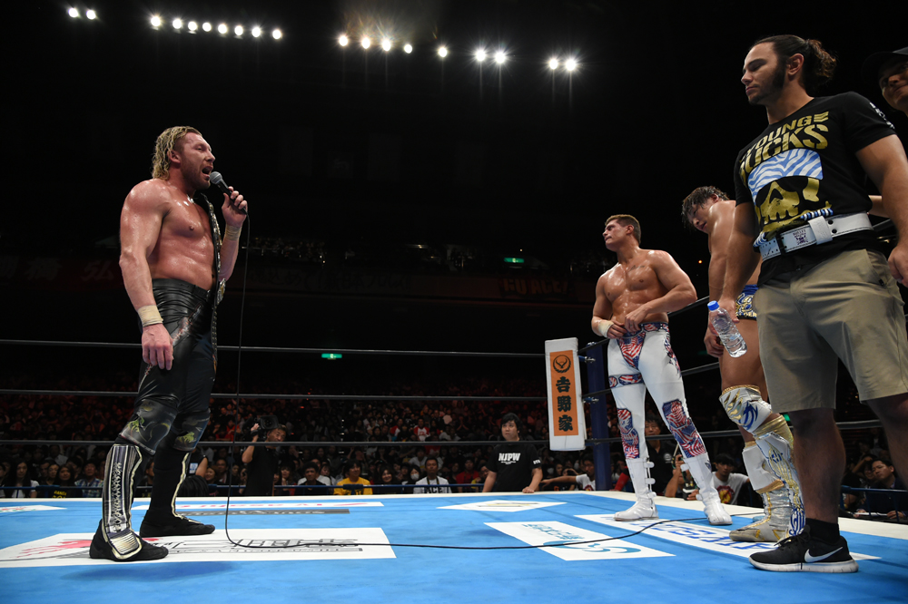 Bullet Club Elite during the King of Pro Wresting at Ryogoku Kokugikan on October 8, 2018