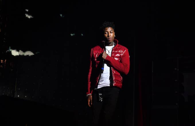 NBA YoungBoy performs onstage during Lil Baby &amp; Friends concert.