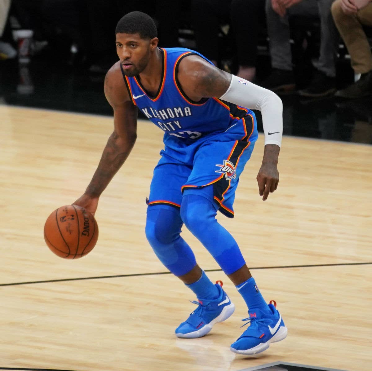 SoleWatch: Paul George Breaks Out His Blue Suede Shoes Against the Spurs