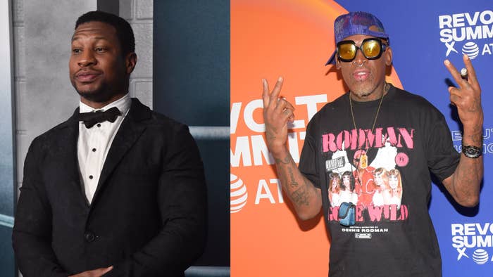 Jonathan Majors and Dennis Rodman pictured