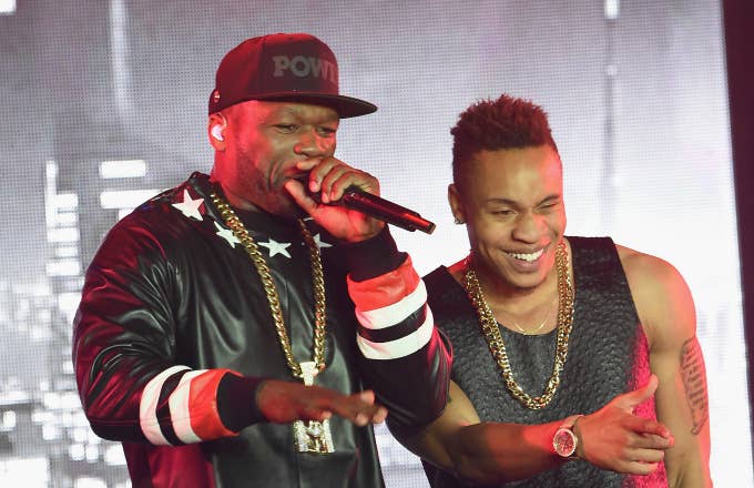 Curtis "50 Cent" Jackson (L) and Rotimi Akinosho