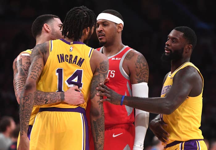 Carmelo Anthon Brandon ingram Lakers Rockets 2018