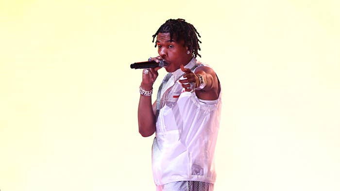 Lil Baby performs onstage for the 2020 American Music Awards at Microsoft Theater