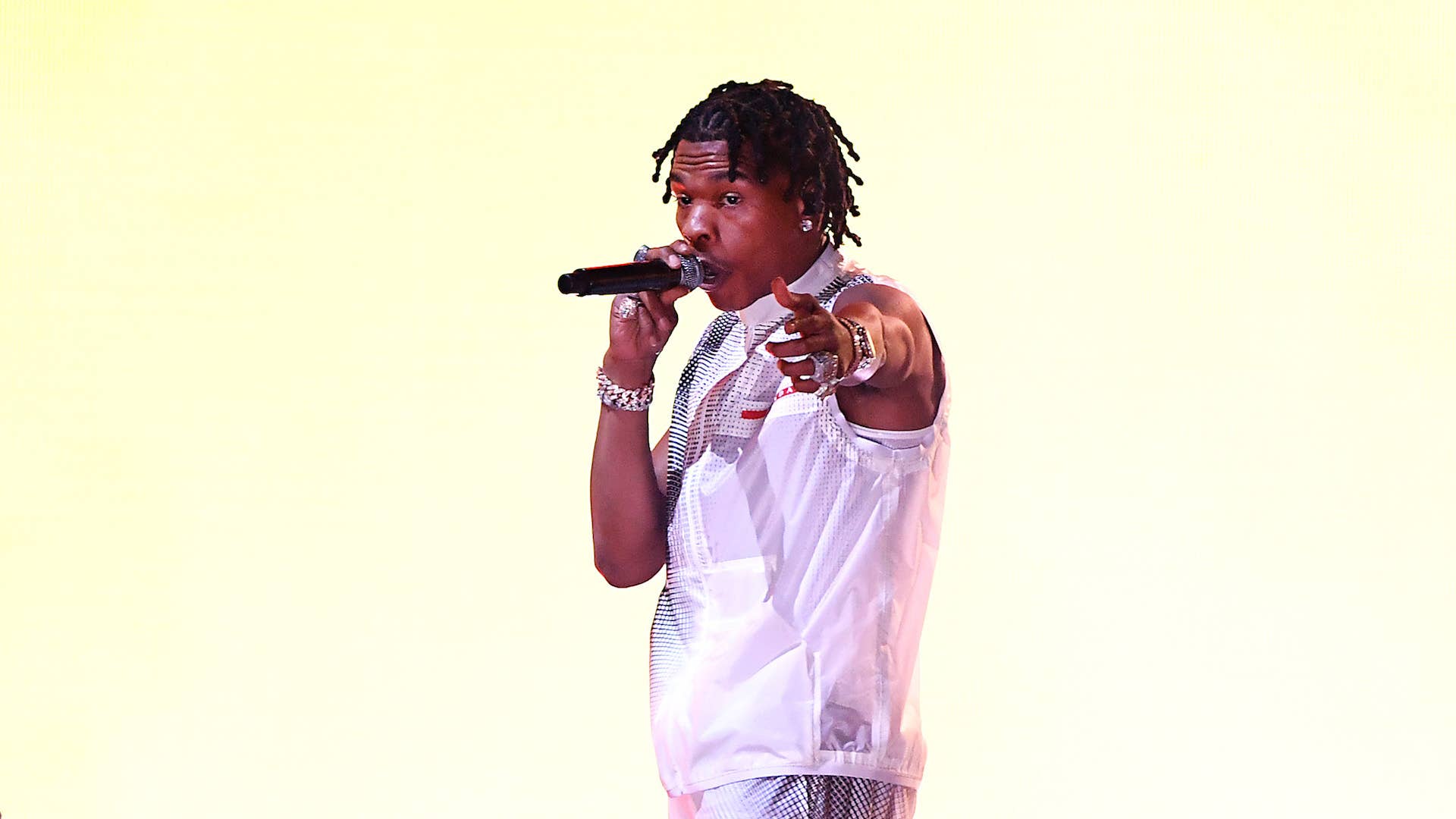 Lil Baby performs onstage for the 2020 American Music Awards at Microsoft Theater