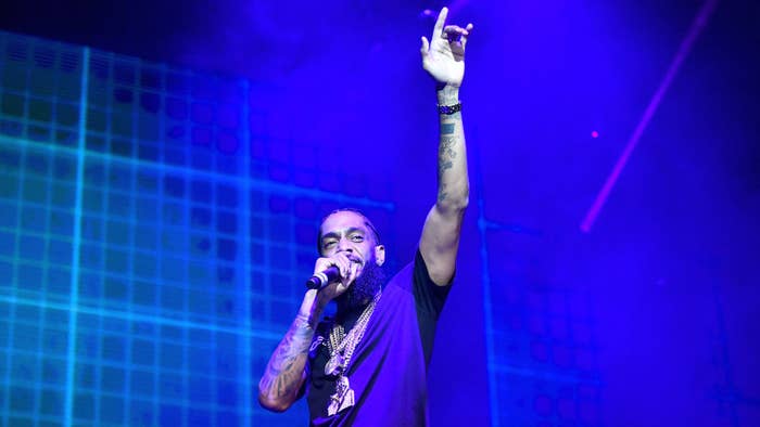 Nipsey Hussle performs onstage during the Power 106 Powerhouse festival