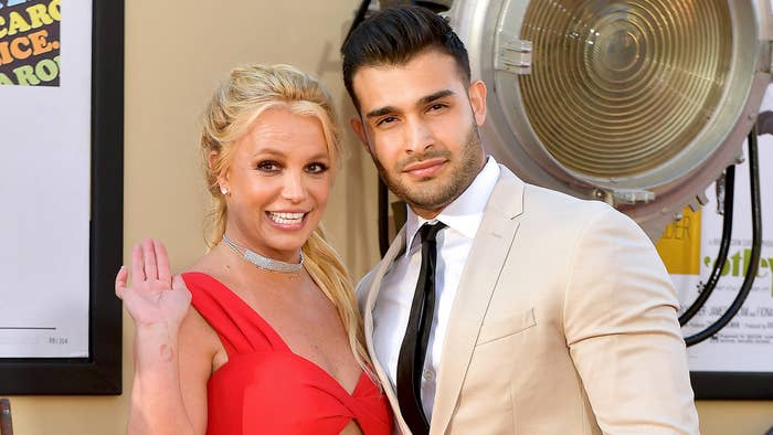 Britney Spears and Sam Asghari attend Sony Pictures&#x27; &quot;Once Upon A Time...In Hollywood&quot; Los Angeles Premiere