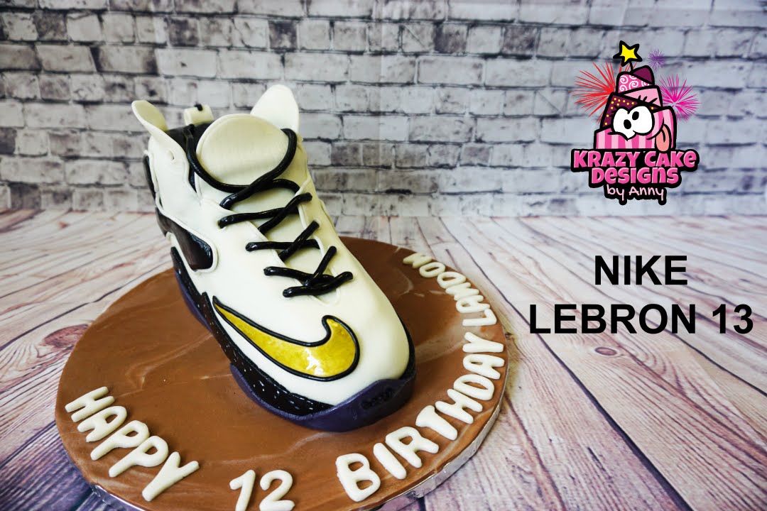 Nike LeBron 13 White/Black Gold Sneaker Cake