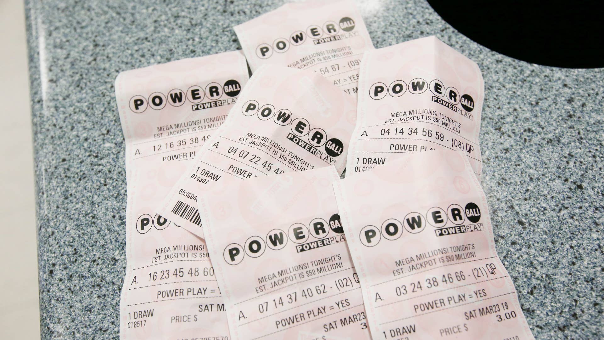 Powerball tickets at The Hub on Broadway.