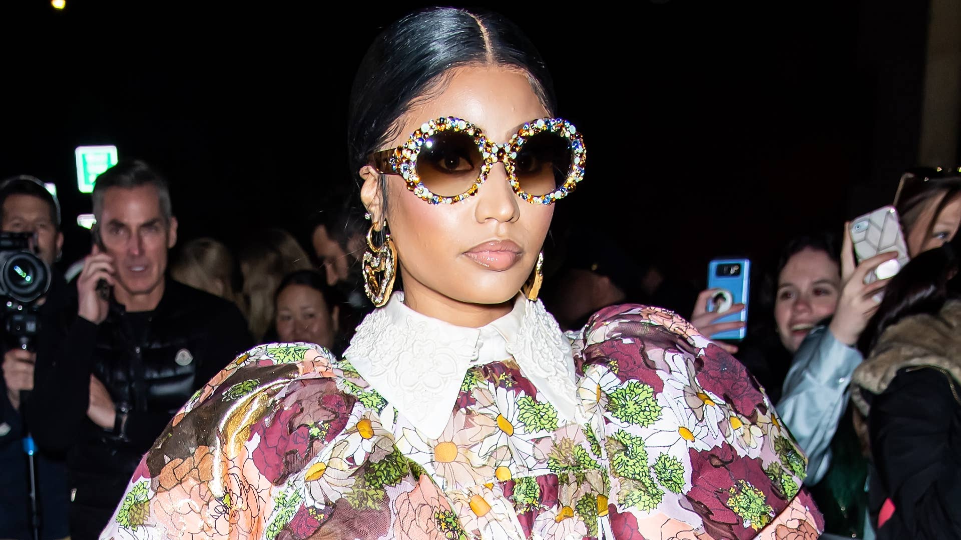 Nicki Minaj is pictured walking toward photographers