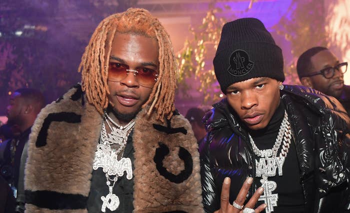 Gunna and Lil Baby pose for a picture together