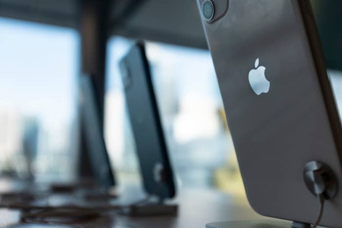 Apple Inc displays an iphone at one of their shops in Hong Kong.