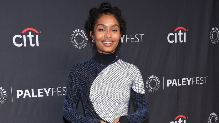 Yara Shahidi is pictured at a red carpet event