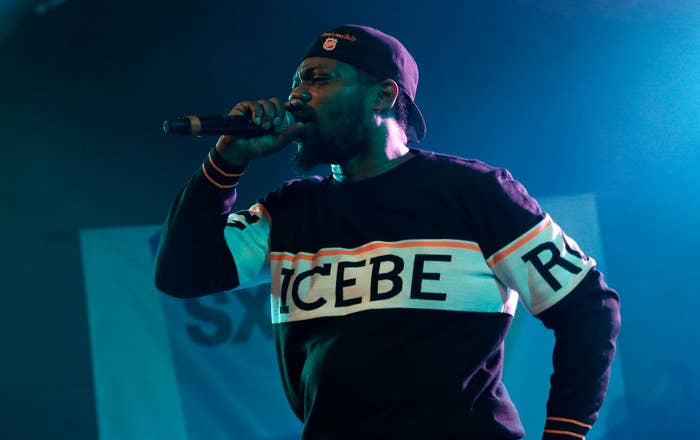 Beanie Sigel performing onstage at Mass Appeal in 2018