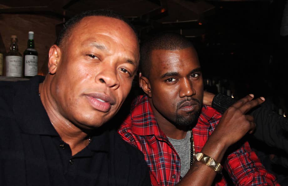 Kanye West and Dr. Dre at an event, symbolizing their strong connection
