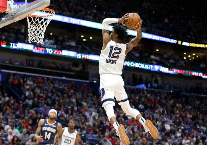 Ja Morant Dunk Pelicans Grizzlies 2020