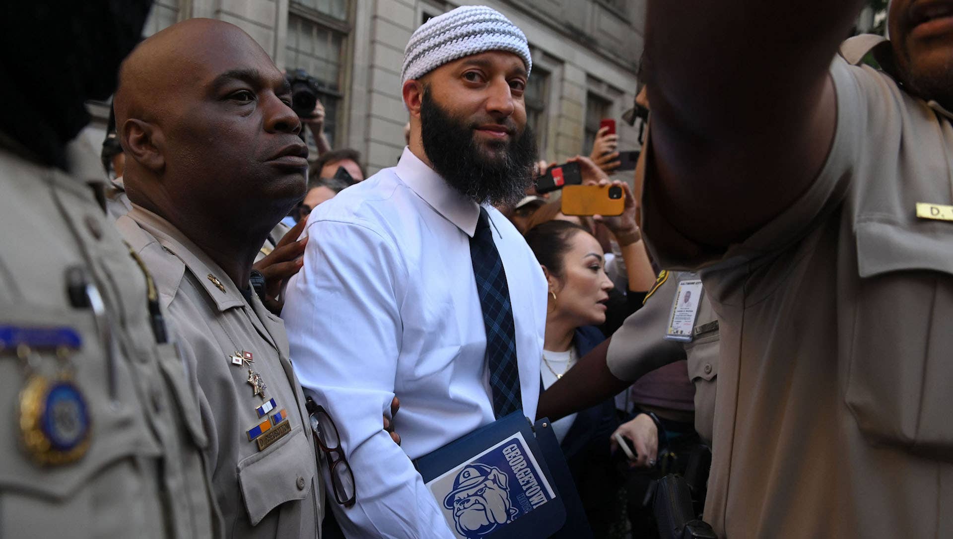Adnan Syed leaves the courthouse