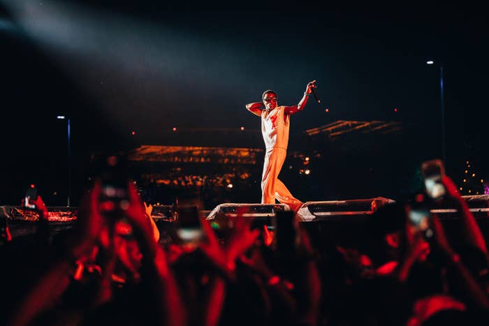 Headliner Wizkid performing at Rolling Loud Toronto 2022.