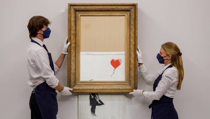 Banksy &quot;Love is in the Bin&quot; painting