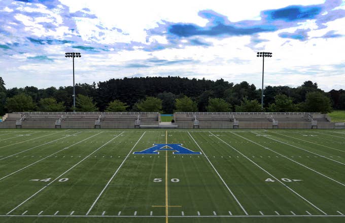 The football field is pictured at Phillips Academy in Andover, MA