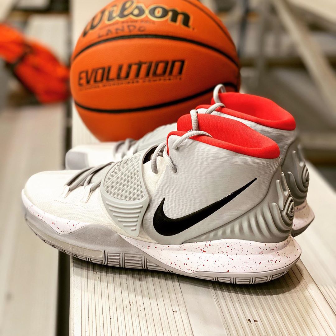 Nike iD By You Kyrie 6 White Wolf Grey University Red Black