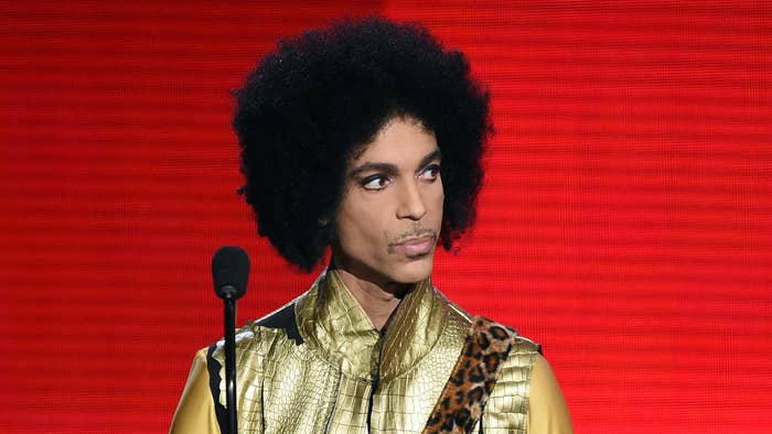 Musician Prince speaks onstage during the 2015 American Music Awards