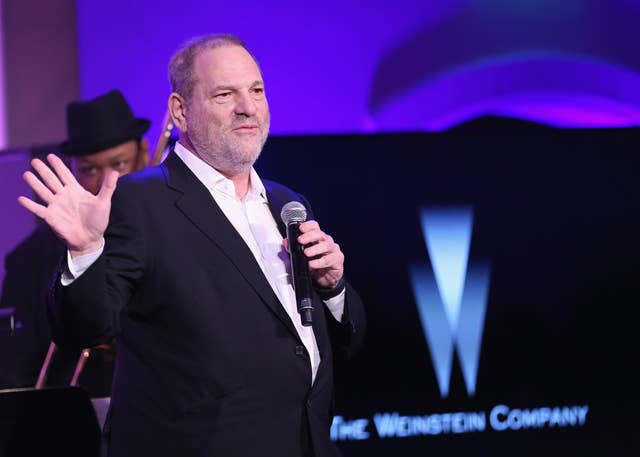 Harvey Weinstein speaks onstage at The Weinstein Company&#x27;s Pre Oscar Dinner