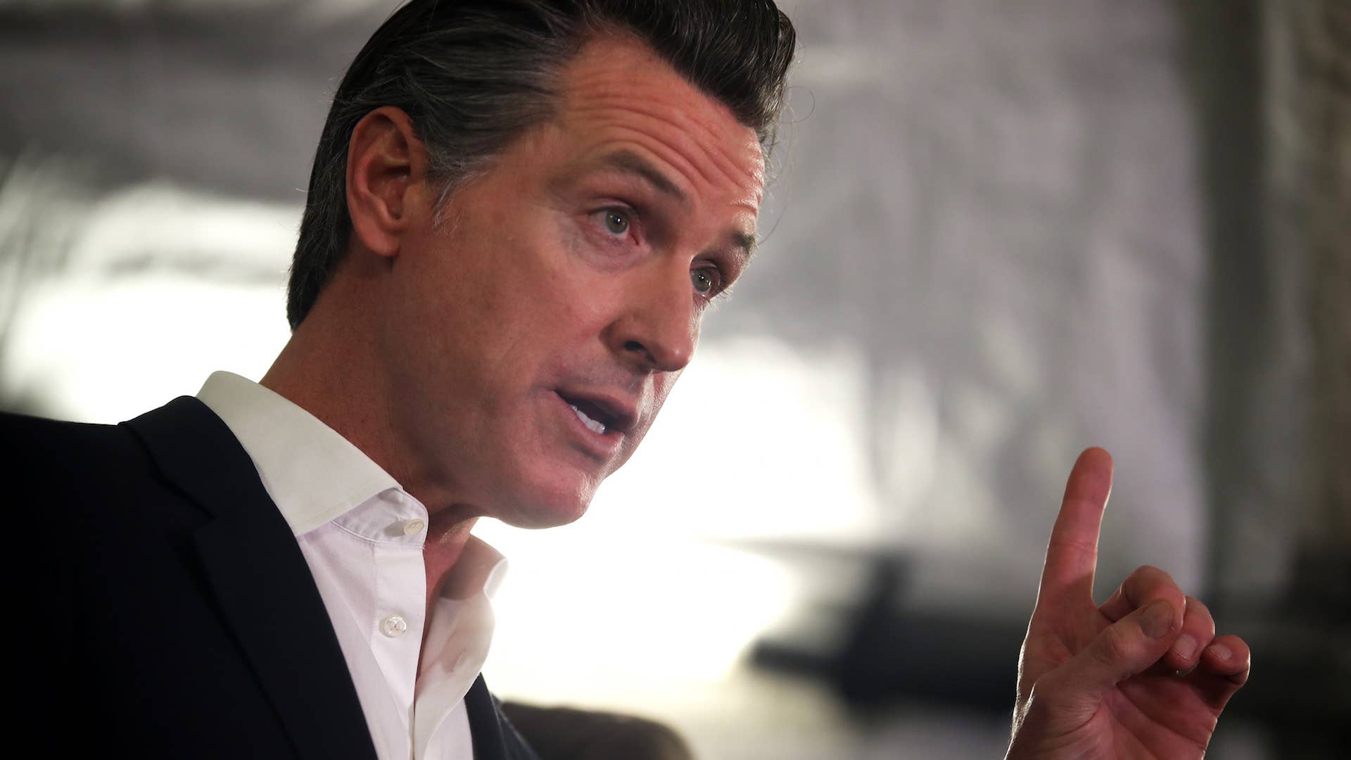 Gavin Newsom speaks during news conference about state's efforts on homelessness crisis.