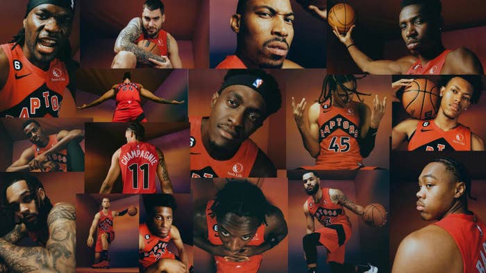 Toronto Raptors media day collage