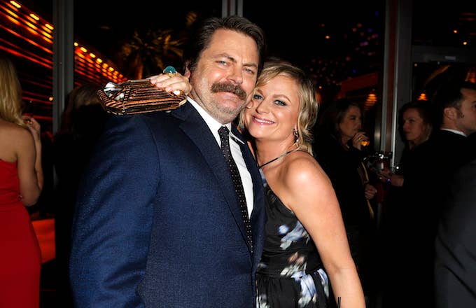 Nick Offerman and Amy Poehler, stars of &#x27;Parks and Recreation.&#x27;