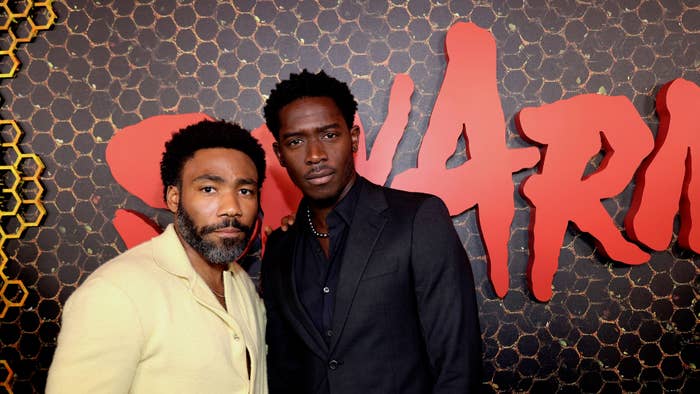 Donald Glover and Damson Idris attend the "Swarm" Red Carpet Premiere