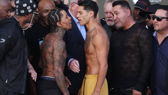 This is a photo of Gervonte Davis and Ryan Garcia.