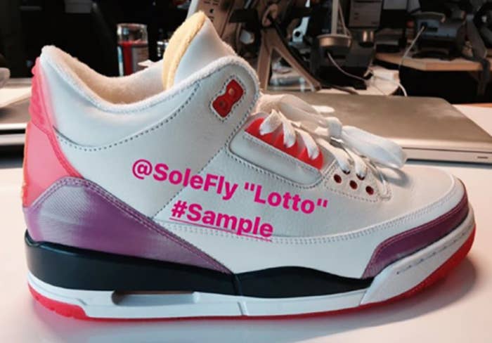 SoleFly x Air Jordan 3 &#x27;Lotto&#x27; Sample (Lateral)