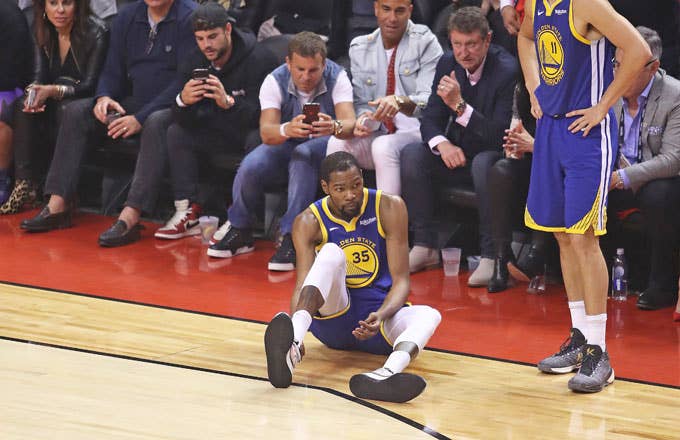 Kevin Durant injures his Achilles in Game 5 of the NBA Finals