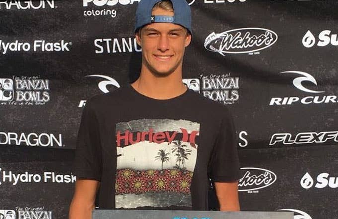 A picture of 16 year old pro surfer Zander Venezia.